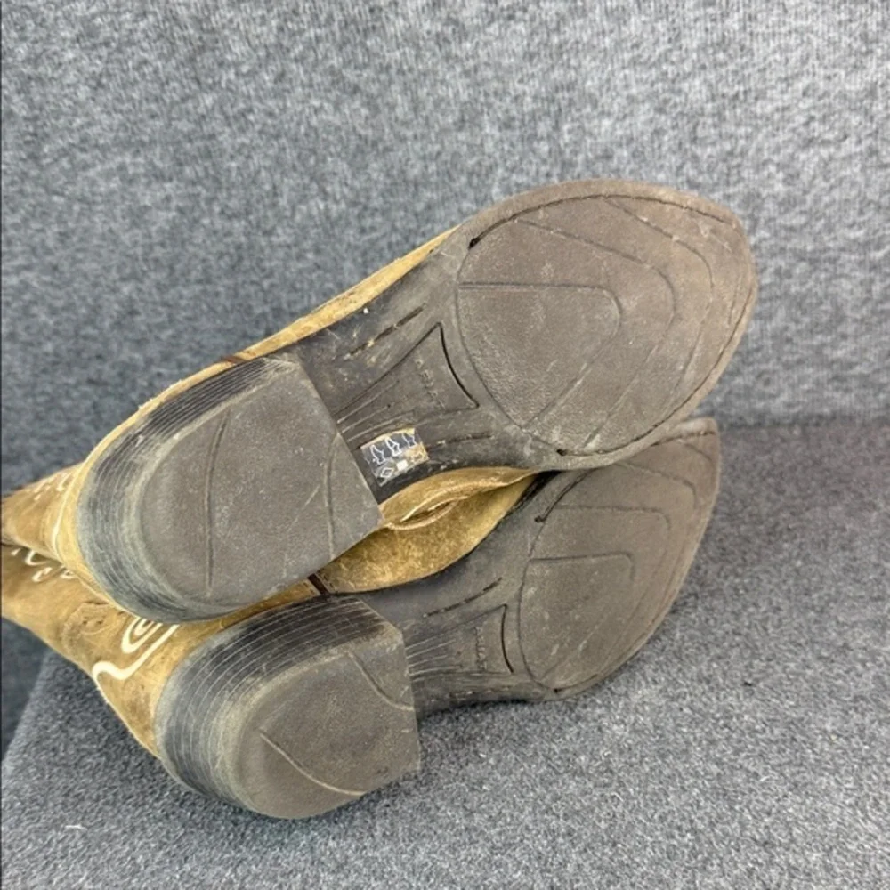 Ariat Snipped Toe Brown Western Cowboy Boots with Embroidery Size 4‎